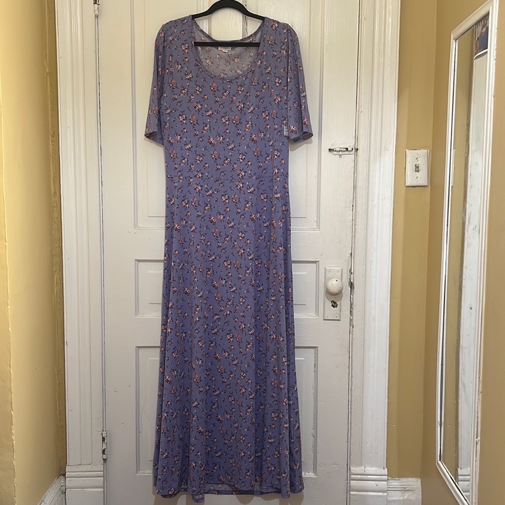 LULAROE WOMENS DRESS 3X PURPLE FLORAL